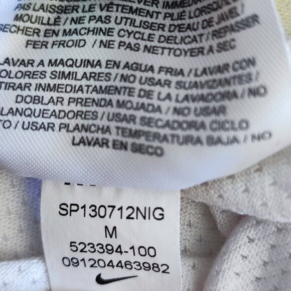 Nike active wear / athletic racer back tank top white yellow stripes women's M - Picture 7 of 10